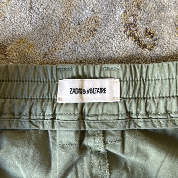 Zadig&Voltaire green pants Pamela Pomelo cotton. Side strips black and gold. - Picture 2 of 9
